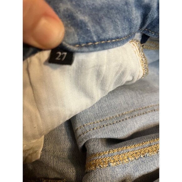 7 For All Mankind Ultra High Rise Skinny Flare Jeans Light Wash Size 27 stretchy - Picture 6 of 16